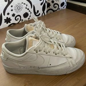 Nike white shoes with pearls